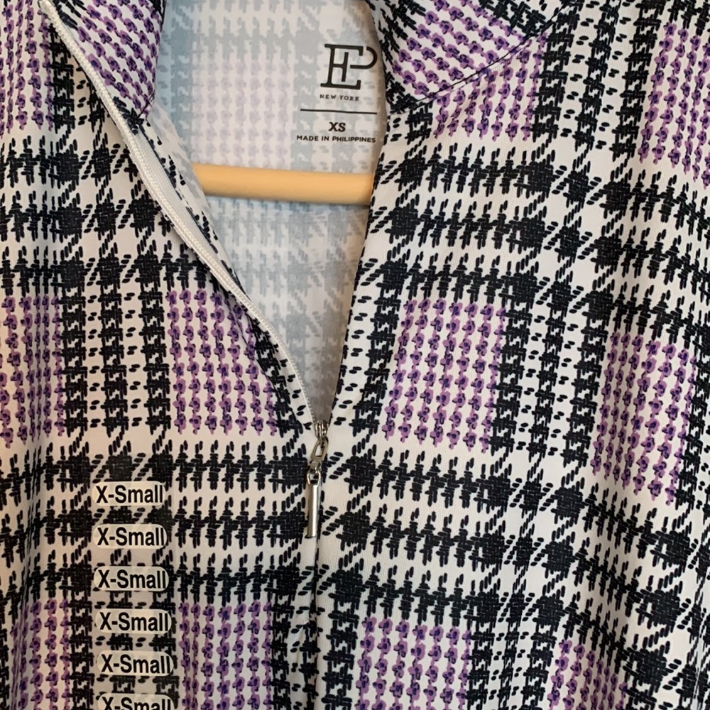 NWT EPNY Golf Glen plaid zip mock polo. - Picture 2 of 4